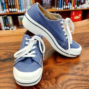 Dansko Blue Veda Vegan Canvas Lace Up Clog Sneaker Size EU 39 US 8